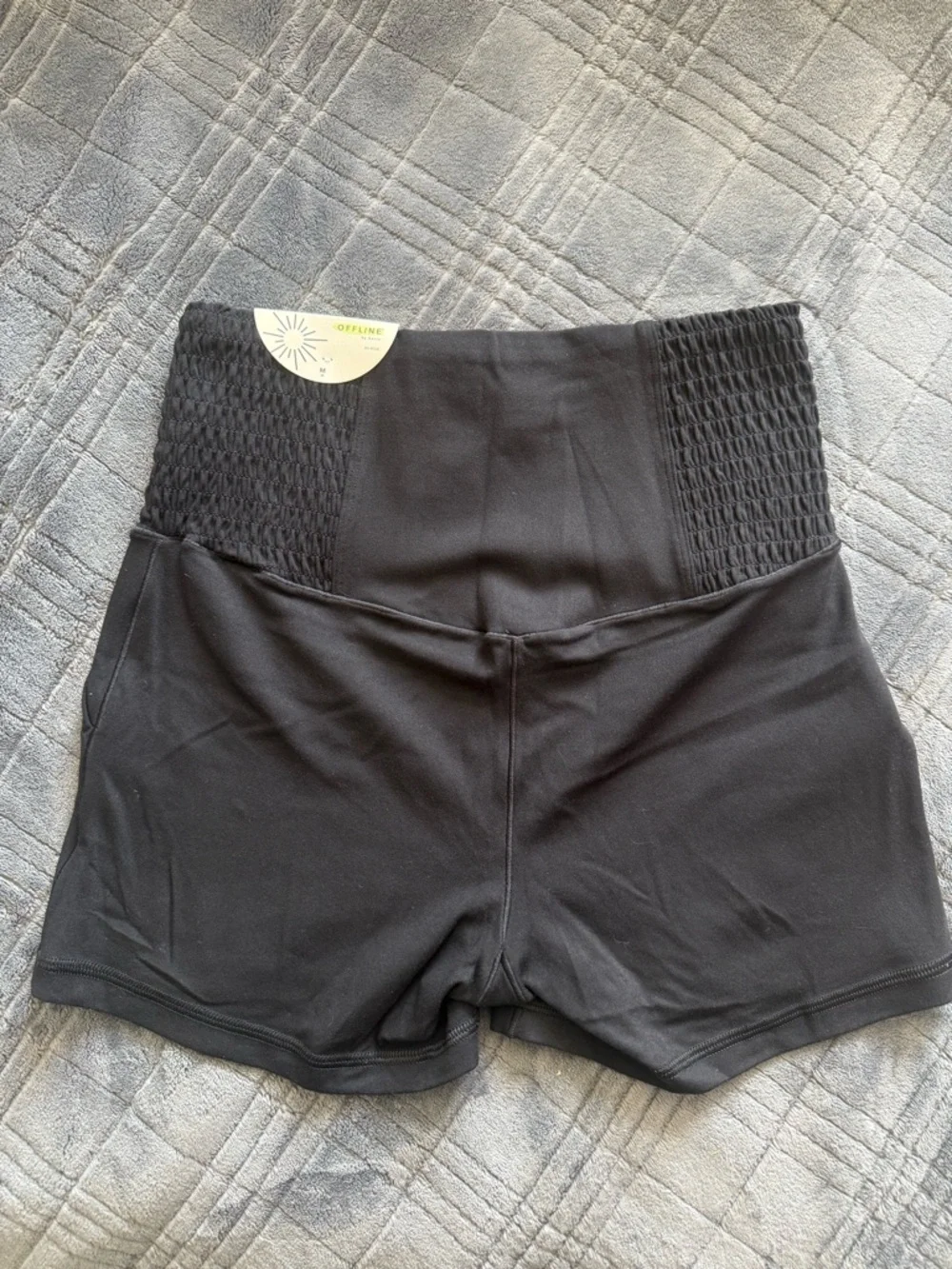 Aerie Offline Real Me High-Waist Black Women’s Athletic Shorts - Picture 6 of 6